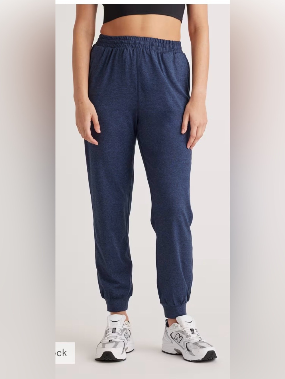 Quince Flowknit High-Rise Boyfriend Joggers, Heather Green - Picture 8 of 10